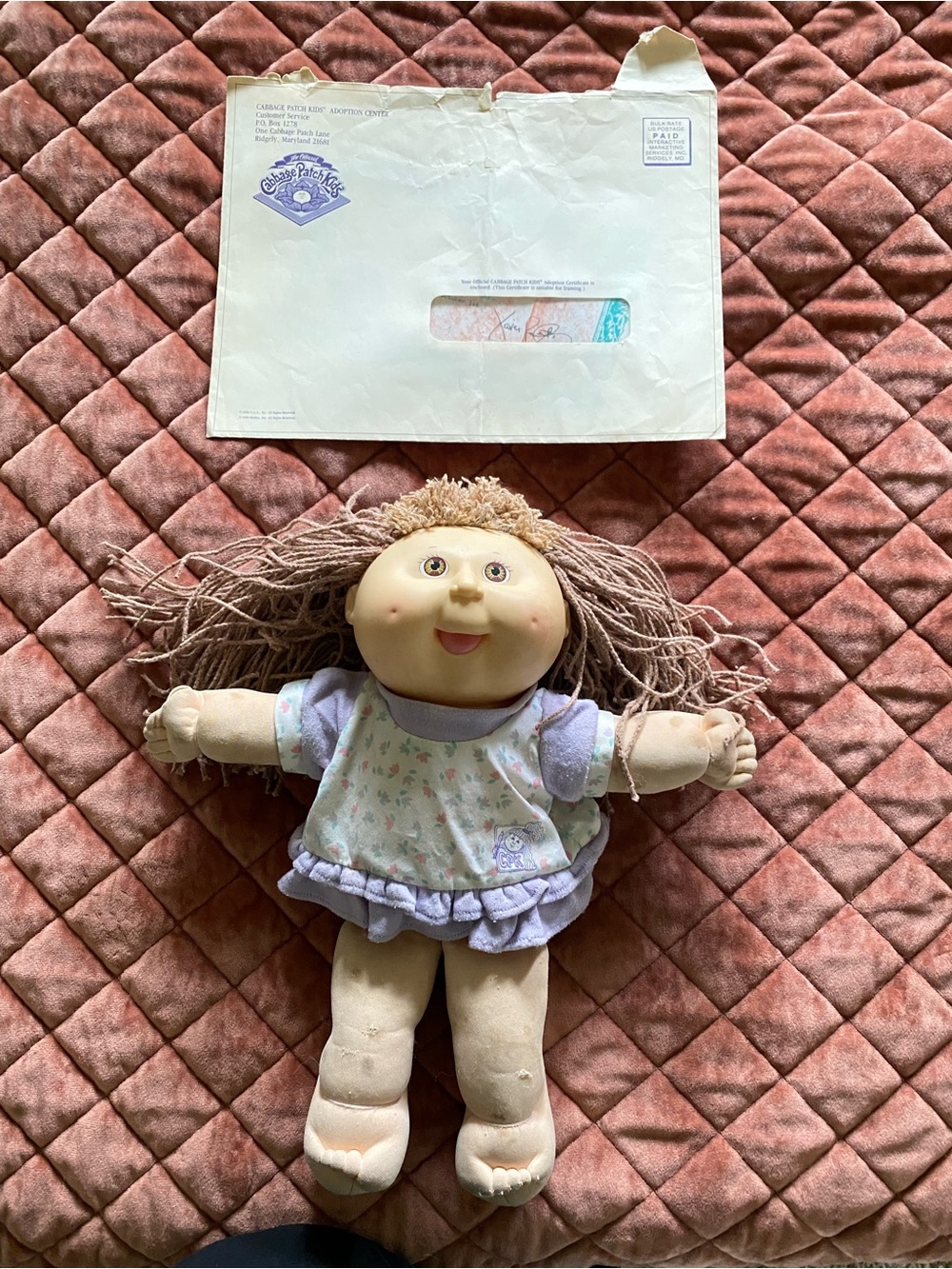 Vintage CABBAGE PATCH KIDS CPK PRETTY CRIMP 'N CURL DOLL w/BIRTH CERT. 1990/1991